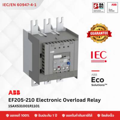 ABB Electronic Overload Relay EF205-210 (for AF09–AF750 Contactors)